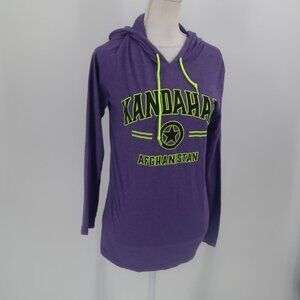 Kanndahar Afghanistan Annvil Lightweight Purple Neon Yellow Hoodie Size Small